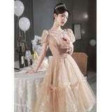 Plataz Dress Woman 2025 New Light Luxury Small High-End Small Banquet Senior Feeling Host Birthday Wedding Dress
