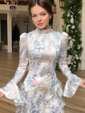 Plataz Spring Gentle Style Dress With Printed Sleeve Dress