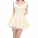 Plataz Babes Niche Design Dress Temperament High-End Sexy Skinny Princess Ponmp Dress HZ0628