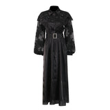 Plataz Temperament Fashion Elegant Style Dress 20254 New Collar Heavy Industry Embroidery Lotus Edge Lace Long