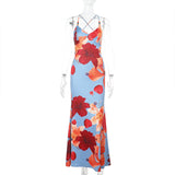 Plataz Sling Sexy Bareback Print Dress Woman New Holiday Style Hottie Dress DJPT