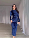 Plataz Aristocratic Velvet Body Sexy Waist Irregular Dress Dress Dress Woman
