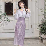 Plataz Design Grape Manor Chinese Style Women's Clothing Element Half Dress Set 8818
