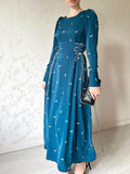 Plataz Eastern Muslim Women's Clothing 2025 Spring New Long Temperament Long-Term Waist Dress