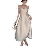 Plataz Dress 2025 Women's Summer Dress Sleeveless Waist Repair Niche Design Long Dress Banquet Temperament Dress Dress