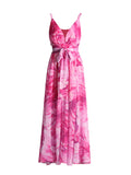 Plataz Elegant Style Dress 2025 New High-End Hanging Neck Ribbon V-Neck Print Inside The Dress