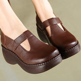 Plataz For Fat Feet Wide Feet Conciliate National Wind Year-Old Slope And Magic Sticker Solid Color Waterproof Table Mother Women Singles Shoes High Quality Shoes