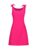 Plataz A Skirt 2025 Summer New Small Fragrant Wind U-Neck Bow Decorated Sexy Sling Dress