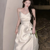 Plataz Dress 2025 Women's Summer Dress Sleeveless Waist Repair Niche Design Long Dress Banquet Temperament Dress Dress