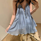 Plataz And Summer New Loose Slings Bare Back Hanging Neck Vest Top Woman