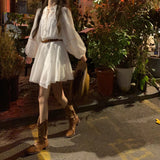 Plataz And Autumn 2025 New Gentle Princess White Dress Small Long Sleeve Temperament French Dress Woman