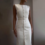 Plataz Summer New Elegant Temperament Belt Slimming Commuting Dress