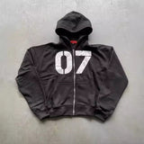 Plataz Trend Street Loose Sweatwear Suit Men And Women's Hip-Hop Sports Zipper Hoodie Trousers Set DJPT