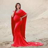 Plataz Processing A Word Collared Shawl Long Skirt Pregnant Woman Photo Shoot Long Dress 1199 Maternity