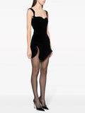 Plataz Wrapped Little Black Dress 2024 Summer Design Feeling Irregular Opening And Open Legs Hanging Skirt Skirt Skirt