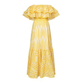 Plataz Summer Australian Niche Tide Brand Goddess Word To Lead The Lotus Leaf Side Embroidery Hollow Big Fairy Gas Holiday Dress