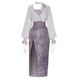 Plataz Design Grape Manor Chinese Style Women's Clothing Element Half Dress Set 8818