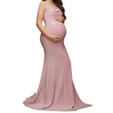 Plataz Out-To-Shoulder Temperament Evening Dress Photo Drag Sexy Slings High-Opening Buttocks Dress Maternity