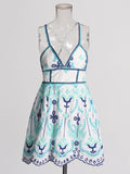 Plataz Women's Dress 2025 Still High-End Embroidery Print Sexy Slings Hollow Summer Bottoming Dress
