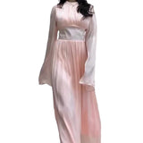 Plataz 2024 Round Collar Light Dress Slim Slim Light Luxury With Long Skirt