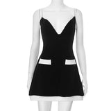Plataz Women's Clothing Slings Low Breast Repair Height Waist Dress DJPT