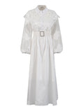 Plataz Temperament Fashion Elegant Style Dress 20254 New Collar Heavy Industry Embroidery Lotus Edge Lace Long