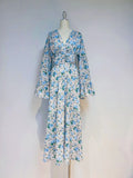 Plataz Beautiful Floral Dress Niche Design Super Fairy Pink V Collar Folds Waist Dress French 2024