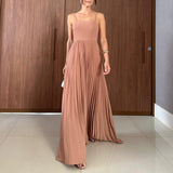 Plataz Women's High-Rise Splicing Sexy Dew Solid Color Design Dress In Summer 2025