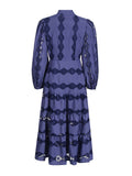 Plataz Court Dress 2025 Summer New Fashion Collar Lantern Sleeve Embroidered Dress Dress Woman