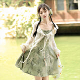 Plataz Design Bamboo Chinese Style Improvement Chinese Elements Women's Coat Sling Skirt Set 9288