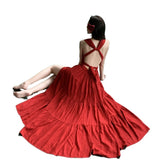 Plataz Temperament Tied With Hanging Neck Dress Female Summer New Hot Girl Bare Back Sexy Slimming A Word Dress
