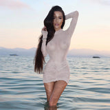 Plataz Autumn 2025 New Temperament Hottie Slender Perspective Small High-Neck Dress Woman DJPT