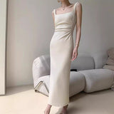 Plataz Everyday Day With White Sleeveless Sleeveless Vest Dress Women's New Summer Dress With A Left-Up HZ0628