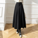 Plataz Dress 2025 Winter Dress New High-Waist Korean Version Of The Big Folds To Cover The Thin Hair Of This Long Dress DJPT