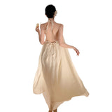 Plataz New Seaside Tour Slings Bare Back Gentle Wind Holiday To Take Pictures Beach Dress Long Dress Summer