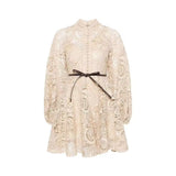 Plataz Autumn And Winter Australian Trendy Brand Lin Yuner Star Of The Same Retro Hollow Lace Lantern Sleeve Dress
