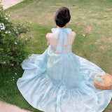 Plataz Travel To Take Pictures Of Beach Dress Temperament Bare Back Hanging Neck Hanging Dress Summer Seaside Holiday Fairy Dress