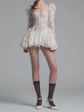 Plataz 2025 New Vietnamese Small Design Fairy Sexy Short Dress Wrapped In Tective Trumpet Sleeves HZ0628