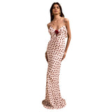 Plataz Women Decorate V-Necked Roses With Lace Dress DJPT
