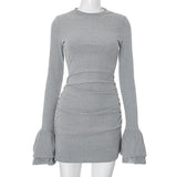 Plataz Women's Autumn And Winter New Horn Double-Layer Lace Long Sleeves Skirt DJPT