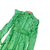 Plataz Of Australian Niche Brand Hollow Lace Trumpet Sleeve Goddess Temperament Long Dress Autumn