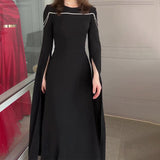Plataz And Winter Fashion Elegant New Solid Color Long Sleeve Dress Women's Dress Dress