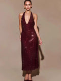 Plataz Selling Women's Fashion Sexy V-Neck Party Party Prom Sling Dress Skirt Dress Dress Dress