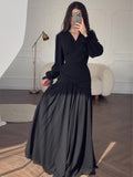 Plataz 2025 New Design Chiffon Black Dress Woman