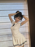Plataz Shuxin's New Summer New College Style Short-Sleeved Knitted Short-Sleeved Girl Polo Collar Dress A Dress