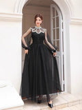 Plataz Autumn And Winter Heavy Industry Famous Diamond Decoration Net Fairy Atmosphere Dress Long Dress Host Banquet Dress