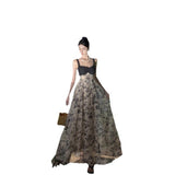 Plataz Sling Dress Summer New High-Waisted Splicing Strap Bra Dress Seaside Holiday Dress