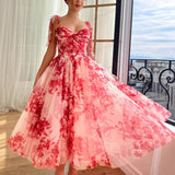 Plataz Women's New Rope Slings To Close The Waist Shredded Floral Dress HZ0628