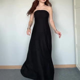 Plataz 2024 New Female Decoration Height Waist Simple Temperament High-Grade Breast-Smear Lightweight Dress