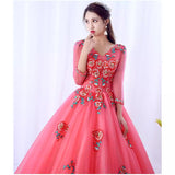 Plataz Yarn Performance Dress Women's Long-Sleeved Student Art College Evening Dress Vocal Fluffy Dress Thin Annual Meeting